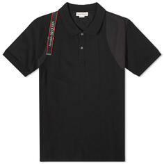 Рубашка Alexander Mcqueen Tape Logo Harness Polo, черный