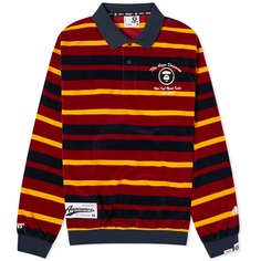 Свитер Aape Stripe Polo, цвет Burgundy (Yellow)