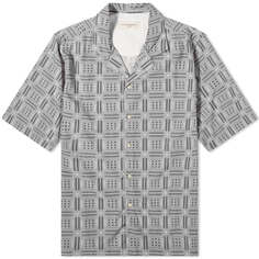 Рубашка Officine Générale Eren Geomatric Print Vacation, цвет Grey &amp; White