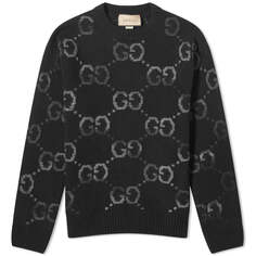 Джемпер Gucci Jumbo Gg Jacquard Crew Neck, черный