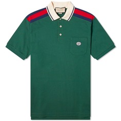 Рубашка Gucci Grg Logo Polo, зеленый