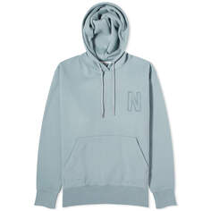 Худи Norse Projects Arne Relaxed N Logo, цвет Dark Ice Blue
