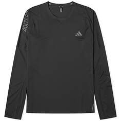 Футболка Adidas Adizero Long Sleeve Running, цвет Black &amp; Grey Six