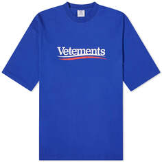 Футболка Vetements Campaign Logo, цвет Royal Blue
