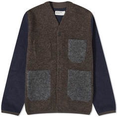 Кардиган Universal Works Wool Fleece, цвет Mixed Brown