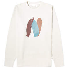Толстовка Norse Projects Arne Relaxed Paint N Logo Crew, цвет Marble White