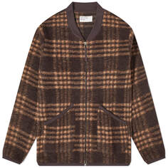 Куртка Universal Works Duke Fleece Zip Bomber, цвет Brown Check