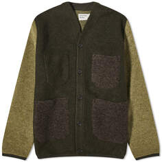 Кардиган Universal Works Wool Fleece, цвет Mixed Olive