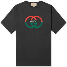 Футболка Gucci Interlocking Logo, черный