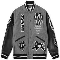 Куртка Neighborhood Stadium Wool Leather Varsity, серый