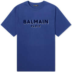 Футболка Balmain Flock Logo, цвет Blue, Navy &amp; Silver