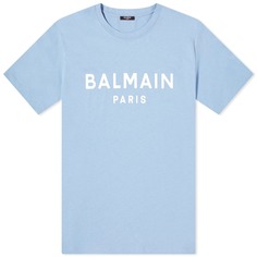 Футболка Balmain Paris Logo, цвет Pale Blue &amp; White