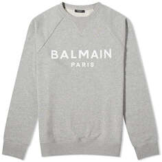 Свитшот Balmain Paris Logo, цвет Grey Marl &amp; White