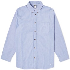 Рубашка Nike Life Oxford Buttondown, цвет White , Game Royal &amp; Football Grey