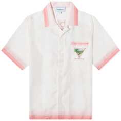 Рубашка Casablanca Tennis Club Short Sleeve Silk, белый