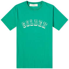 Футболка Golden Goose Golden Logo, цвет Green Jacket &amp; Herritage White