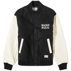 Куртка Wacko Maria Leather Varsity, черный