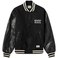 Куртка Wacko Maria Leather Varsity, черный