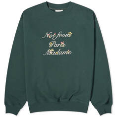 Свитшот Drôle De Monsieur Presented By End. Embroidered Cotton Fleece, зеленый