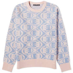 Джемпер Acne Studios Katch 2 Tone Face, цвет Faded Pink Melange &amp; Light Blue