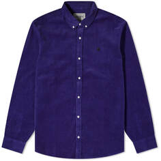 Рубашка Carhartt Wip Madison Fine Cord, цвет Tyrian &amp; Black