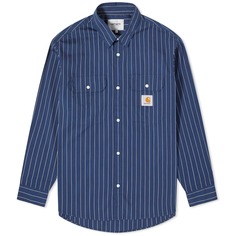 Рубашка Carhartt Wip Orlean Stripe, цвет Blue &amp; White Orlean Stripe