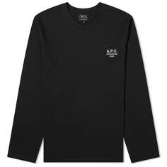 Футболка A.P.C. Long Sleeve Olivier Embroidered Logo, черный