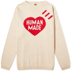 Свитер Human Made Heart Knit, бежевый