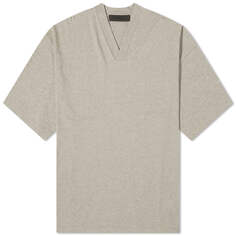 Футболка Fear Of God Essentials Spring Logo V-Neck, цвет Dark Heather Oatmeal