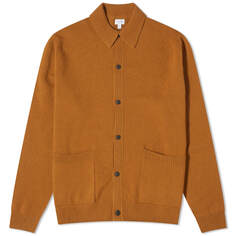 Куртка Sunspel Lambswool Knit, цвет Dark Camel