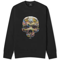 Свитшот Paul Smith Sticker Skull, черный