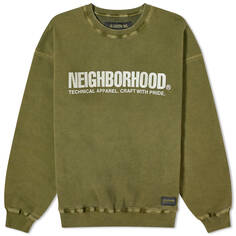 Свитер Neighborhood Pigment Dyed Crew, цвет Olive Drab