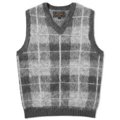 Жилет Beams Plus Mohair Check, цвет Grey Check