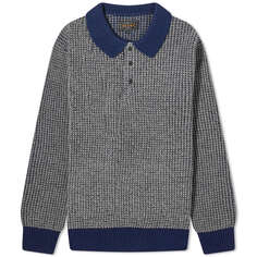 Поло Beams Plus Crochet Long Sleeve, цвет Navy &amp; Grey