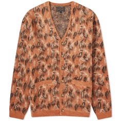 Кардиган Beams Plus Paisley Jacquard Mohair, розовый