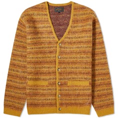 Кардиган Beams Plus Fairisle Jacquard Mohair, цвет Mustard