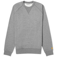 Свитер Carhartt Wip Chase, цвет Dark Grey Heather &amp; Gold