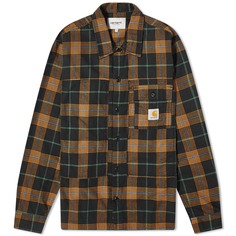 Рубашка Carhartt Wip Hadley Check Overshirt, цвет Black Check