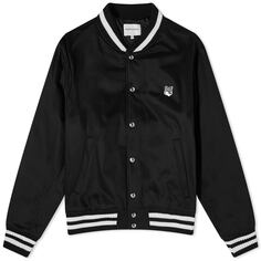 Куртка Maison Kitsune Grey Fox Head Patch Bomber, черный