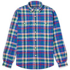 Рубашка Polo Ralph Lauren Brushed Flannel Plaid Check, цвет Royal &amp; White Multi