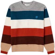 Джемпер Maison Kitsune Tonal Fox Head Patch Block Stripe, цвет Multicolour Stripes