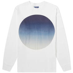 Футболка Blue Blue Japan Graduation Big Circle Slub Long Sleeve, белый и синий