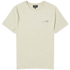 Футболка A.P.C. Overdyed Item Logo, цвет Light China Green