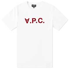 Футболка A.P.C. Vpc Logo, цвет White &amp; Red