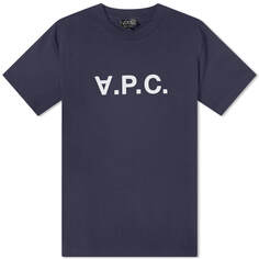 Футболка A.P.C. Vpc Logo, темно-синий