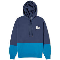 Худи Maison Kitsune Color Block Oversize, цвет Ink Blue/Sapphire