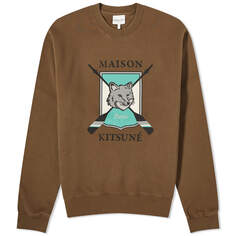 Свитшот Maison Kitsune College Fox Printed Comfort, хаки