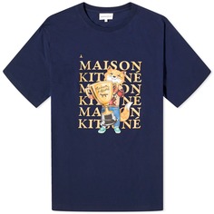 Футболка Maison Kitsune Fox Champion Regular, темно-синий