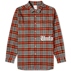 Рубашка Uniform Experiment Gothic Logo Flannel, серый