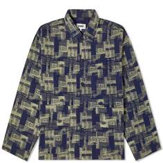 Рубашка Ymc Pj Block Print Overshirt, темно-синий